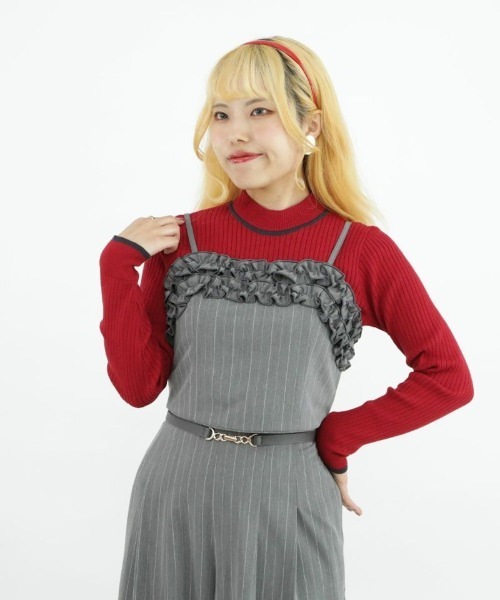 F i.n.t（フィント）の「【セットアップ対応】レジメストライプフリルビスチ/F&A/fint（キャミソール・レディース・ブラウン/グレー×ホワイト・FREE）」の20枚目の写真