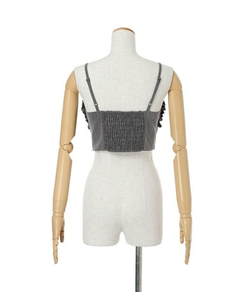 F i.n.t（フィント）の「【セットアップ対応】レジメストライプフリルビスチ/F&A/fint（キャミソール・レディース・ブラウン/グレー×ホワイト・FREE）」の7枚目の写真