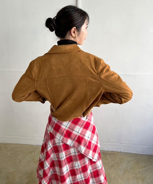 Jewelobe（ジュエローブ）の「スエードタッチショートライトブルゾン（ブルゾン・レディース・ピンク/アイボリー/ブラウン/ベージュ・FREE）」の20枚目の写真