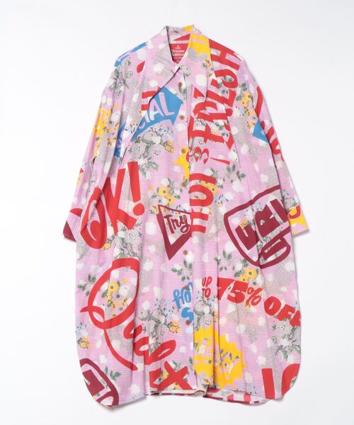【セール】ﾄﾞﾋﾞｰｼﾌｫﾝBlizzard Printﾊﾙｽ衿ｼｬﾂﾄﾞﾚｽ（ワンピース）｜Vivienne Westwood（ヴィヴィアンウエストウッド）