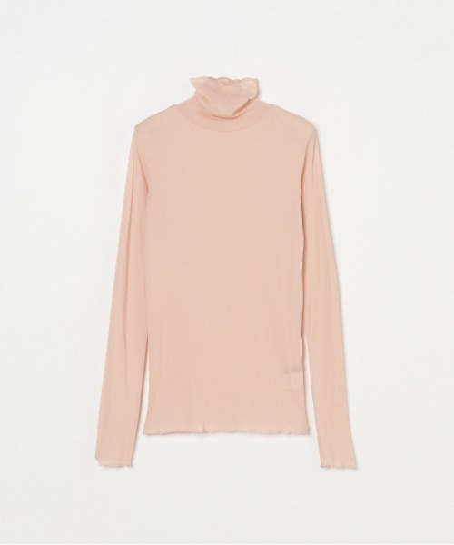 HELIOPOLE(エリオポール)の「【smooth skin series】SHEER RIB JERSEY TURTLE(Tシャツ/カットソー・レディース・ライトグレー/ライトグリーン/チャコールグレー/オレンジ系その他/ブラック/ホワイト・38)」の6枚目の写真