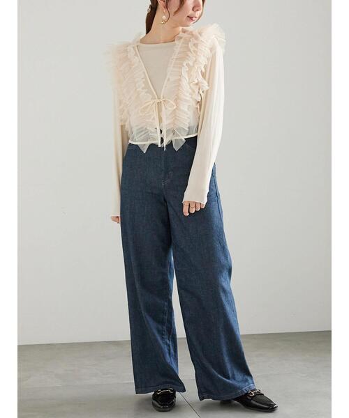 Te chichi（テチチ）の「【WEB限定】チュールフリルベスト（シャツ/ブラウス・レディース・ブラック/オフホワイト・F）」の19枚目の写真