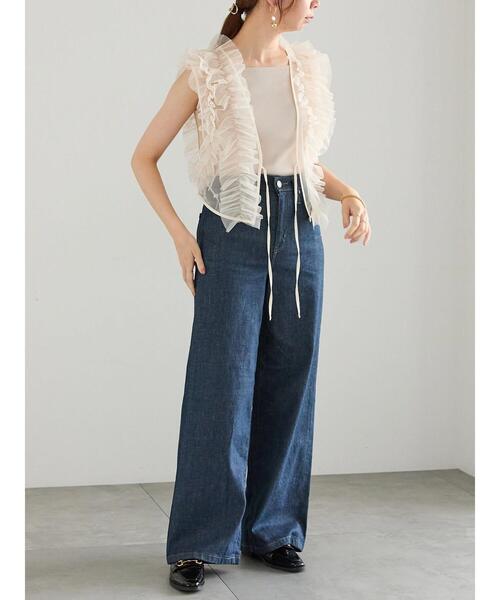 Te chichi（テチチ）の「【WEB限定】チュールフリルベスト（シャツ/ブラウス・レディース・ブラック/オフホワイト・F）」の20枚目の写真