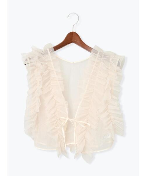 Te chichi（テチチ）の「【WEB限定】チュールフリルベスト（シャツ/ブラウス・レディース・ブラック/オフホワイト・F）」の22枚目の写真