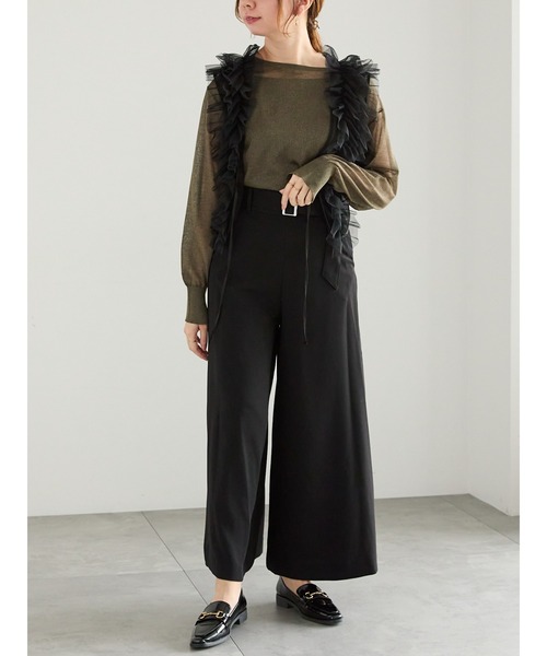 Te chichi（テチチ）の「【WEB限定】チュールフリルベスト（シャツ/ブラウス・レディース・ブラック/オフホワイト・F）」の8枚目の写真