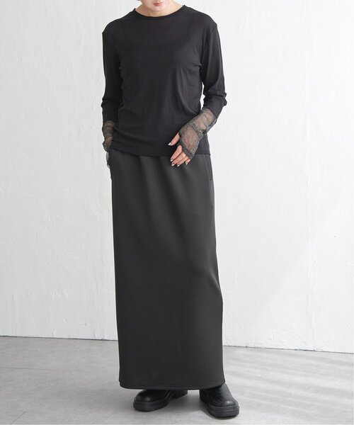 notch.（ノッチ）の「ラメシアー切り替え袖ロンT（Tシャツ/カットソー・レディース・チャコール/オフホワイト/ブラック/ホワイト・M）」の9枚目の写真