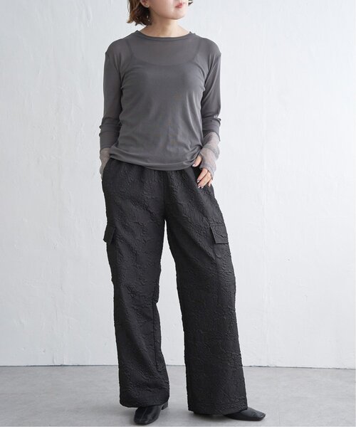 notch.（ノッチ）の「ラメシアー切り替え袖ロンT（Tシャツ/カットソー・レディース・チャコール/オフホワイト/ブラック/ホワイト・M）」の18枚目の写真