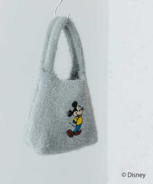 RODE SKO(ロデスコ)の「『別注』MICKEY/ラメモールニットバッグ(トートバッグ・レディース・グレー/ブラック/グリーン・ONE)」の4枚目の写真