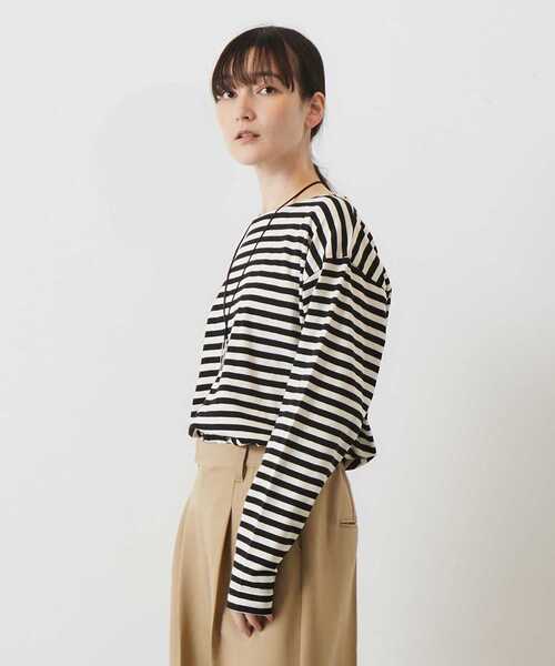 MELROSE claire(メルローズ クレール)の「【コーデに使えるシンプル単色ボーダー&目を引くマルチボーダーT】(Tシャツ/カットソー・レディース・その他2/ブラック系その他/グレー系その他/その他1・FREE)」の5枚目の写真