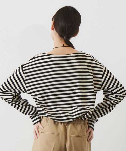 MELROSE claire(メルローズ クレール)の「【コーデに使えるシンプル単色ボーダー&目を引くマルチボーダーT】(Tシャツ/カットソー・レディース・その他2/ブラック系その他/グレー系その他/その他1・FREE)」の8枚目の写真