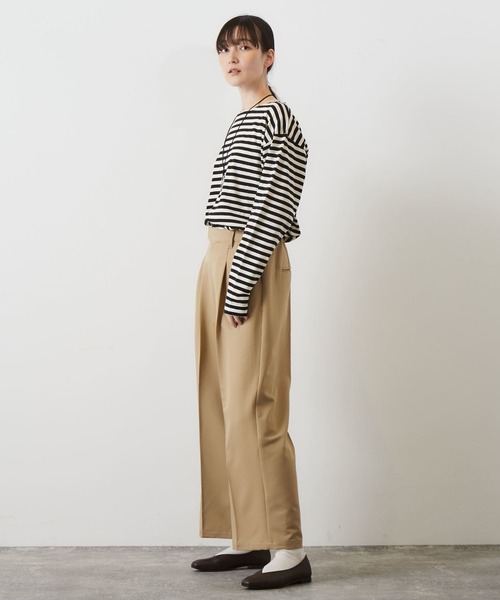MELROSE claire(メルローズ クレール)の「【コーデに使えるシンプル単色ボーダー&目を引くマルチボーダーT】(Tシャツ/カットソー・レディース・その他2/ブラック系その他/グレー系その他/その他1・FREE)」の9枚目の写真