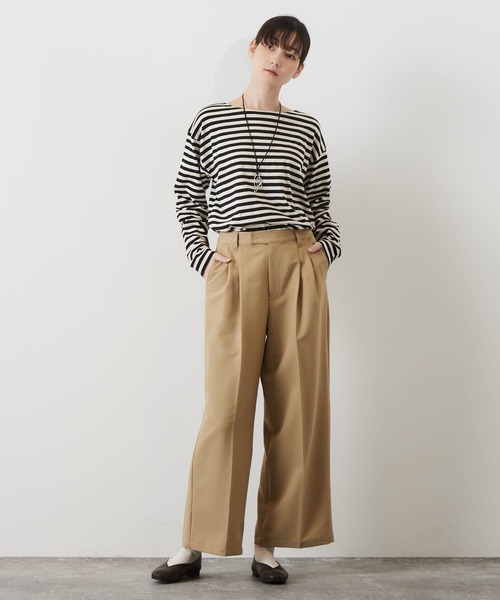 MELROSE claire(メルローズ クレール)の「【コーデに使えるシンプル単色ボーダー&目を引くマルチボーダーT】(Tシャツ/カットソー・レディース・その他2/ブラック系その他/グレー系その他/その他1・FREE)」の11枚目の写真