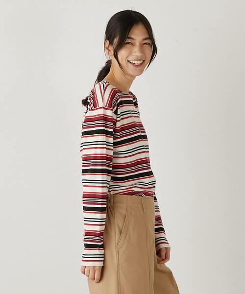 MELROSE claire(メルローズ クレール)の「【コーデに使えるシンプル単色ボーダー&目を引くマルチボーダーT】(Tシャツ/カットソー・レディース・その他2/ブラック系その他/グレー系その他/その他1・FREE)」の14枚目の写真
