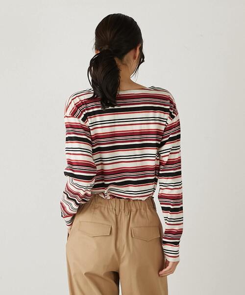 MELROSE claire(メルローズ クレール)の「【コーデに使えるシンプル単色ボーダー&目を引くマルチボーダーT】(Tシャツ/カットソー・レディース・その他2/ブラック系その他/グレー系その他/その他1・FREE)」の16枚目の写真