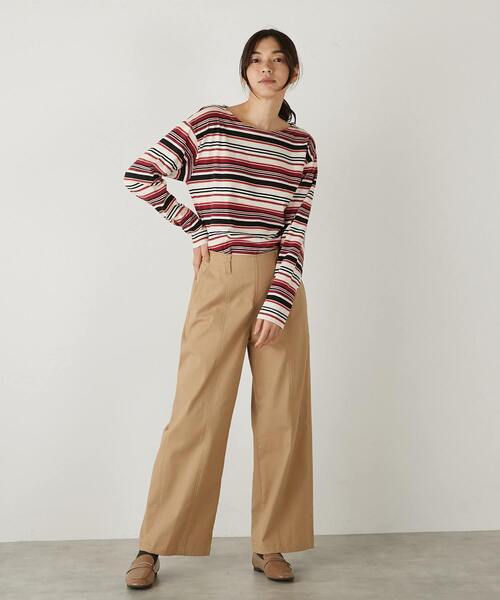 MELROSE claire(メルローズ クレール)の「【コーデに使えるシンプル単色ボーダー&目を引くマルチボーダーT】(Tシャツ/カットソー・レディース・その他2/ブラック系その他/グレー系その他/その他1・FREE)」の17枚目の写真