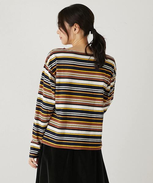 MELROSE claire(メルローズ クレール)の「【コーデに使えるシンプル単色ボーダー&目を引くマルチボーダーT】(Tシャツ/カットソー・レディース・その他2/ブラック系その他/グレー系その他/その他1・FREE)」の22枚目の写真