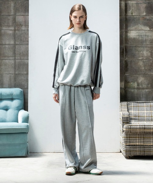 Glanss（グランス）の「glanss logo crewneck sweat / ロゴクルーネックスウェット 裾ドローコード付【ユニセックス】（スウェット・メンズ・ブラック/グレー・1/2）」の8枚目の写真