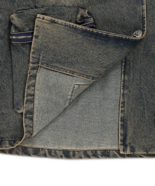 SPINNS(スピンズ)の「オーバーダイデニムジャケット(テーラードジャケット・レディース・ブラック/ブルー・ONESIZE)」の7枚目の写真