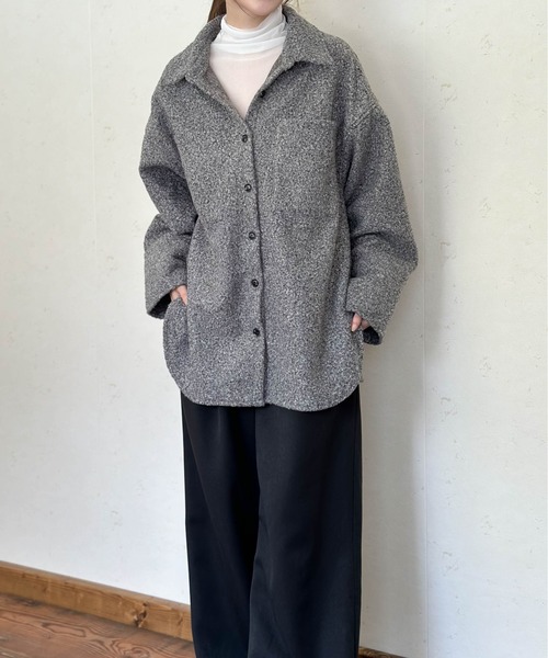 Per sist ence(パーシエンス)の「ループツイードビッグカフスシャツ(シャツ/ブラウス・レディース・ブラウン/グレー/アイボリー・FREE)」の11枚目の写真