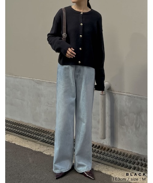 Re:EDIT（リエディ）の「[2025AW COLLECTION]金ボタンニットカーディガン（カーディガン/ボレロ・レディース・ブラック/アイボリー/レッド/ブラウン/グレー/ブルー・MEDIUM/LARGE）」の22枚目の写真