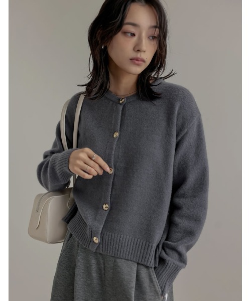 セール】[2025AW COLLECTION]金ボタンニットカーディガン