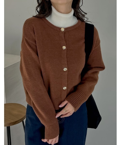 セール】[2025AW COLLECTION]金ボタンニットカーディガン