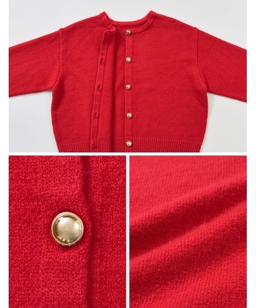 Re:EDIT（リエディ）の「[2025AW COLLECTION]金ボタンニットカーディガン（カーディガン/ボレロ・レディース・ブラック/アイボリー/レッド/ブラウン/グレー/ブルー・MEDIUM/LARGE）」の8枚目の写真