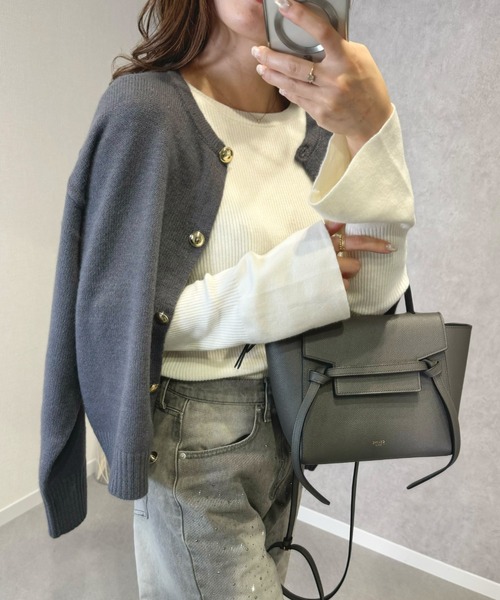 Re:EDIT（リエディ）の「[2025AW COLLECTION]金ボタンニット