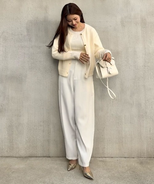 Re:EDIT（リエディ）の「[2025AW COLLECTION]金ボタンニットカーディガン（カーディガン/ボレロ・レディース・ブラック/アイボリー/レッド/ブラウン/グレー/ブルー・MEDIUM/LARGE）」の16枚目の写真