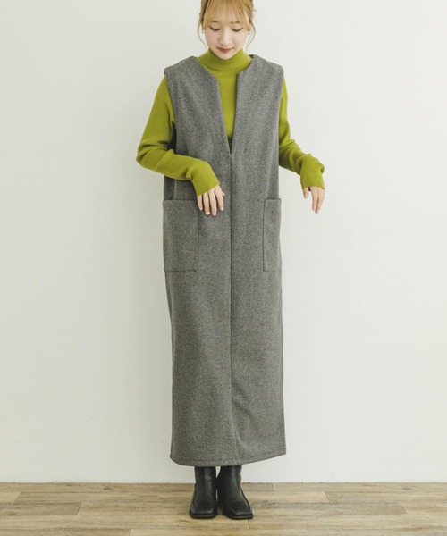 ITEMS URBANRESEARCH(アイテムズ アーバンリサーチ)の「ジャージメルトンジャンパースカート(ジャンパースカート・レディース・ブラック/グレー・FREE)」の7枚目の写真