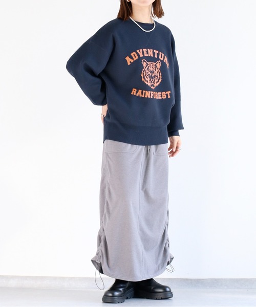 cepo（セポ）の「〈ZOZO限定カラー〉スウェットライクニットプルオーバー（ニット/セーター・レディース・マスタード/オフホワイト/カーキ/グレー/ネイビー/ワイン/グレー系その他/ネイビー系/ホワイト/レッド・M）」の7枚目の写真