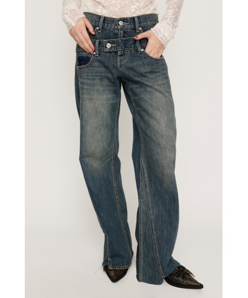 SLY（スライ）の「【再入荷】DOUBLE BELT WIDE FLARE PT-C