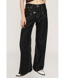 SLY | 【再入荷】DOUBLE BELT WIDE FLARE PT-C ダブル ベルト ワイド フレア パンツ シー(デニムパンツ)