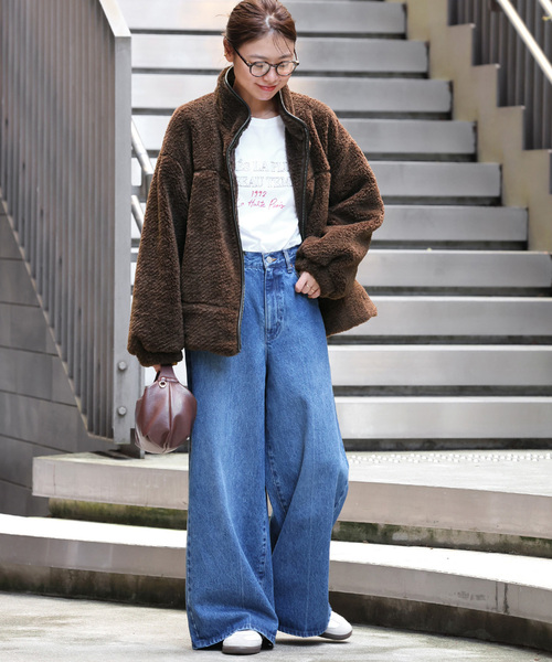 JOURNAL STANDARD relume（ジャーナルスタンダード　レリューム）の「スタンドボアブルゾン（ブルゾン・レディース・ブラウン/チャコールグレー・FREE）」の14枚目の写真