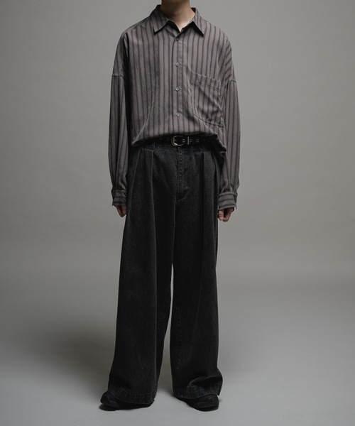 CASPER JOHN(キャスパージョン)の「13.5oz High tapered denim pants/13.5oz ハイテーパードデニムパンツ(デニムパンツ・メンズ・ブルー/グレー/ブラック系/ブラック・LARGE/MEDIUM/SMALL/X-SMALL)」の8枚目の写真