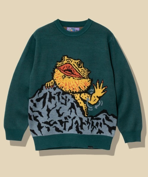 【セール】フトアゴヒゲトカゲ IMPACTジャガードニットセーター（ニット/セーター）｜go slow caravan（ゴースローキャラバン）ニット/セーター