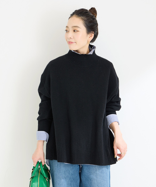 B.C STOCK（ベーセーストック）の「7Gウール天竺タートルプルオーバー（ニット/セーター・レディース・ブラック/ブルー/レッド/ベージュ・FREE）」の8枚目の写真