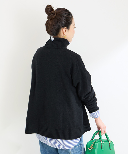 B.C STOCK（ベーセーストック）の「7Gウール天竺タートルプルオーバー（ニット/セーター・レディース・ブラック/ブルー/レッド/ベージュ・FREE）」の9枚目の写真