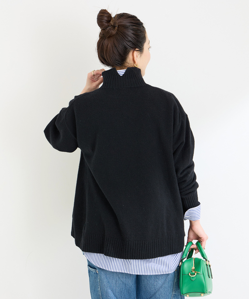 B.C STOCK（ベーセーストック）の「7Gウール天竺タートルプルオーバー（ニット/セーター・レディース・ブラック/ブルー/レッド/ベージュ・FREE）」の10枚目の写真