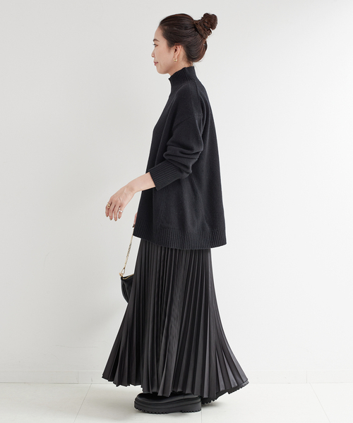 B.C STOCK（ベーセーストック）の「7Gウール天竺タートルプルオーバー（ニット/セーター・レディース・ブラック/ブルー/レッド/ベージュ・FREE）」の14枚目の写真