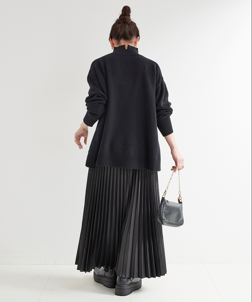 B.C STOCK（ベーセーストック）の「7Gウール天竺タートルプルオーバー（ニット/セーター・レディース・ブラック/ブルー/レッド/ベージュ・FREE）」の15枚目の写真