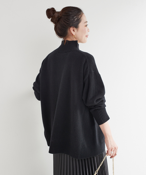 B.C STOCK（ベーセーストック）の「7Gウール天竺タートルプルオーバー（ニット/セーター・レディース・ブラック/ブルー/レッド/ベージュ・FREE）」の17枚目の写真