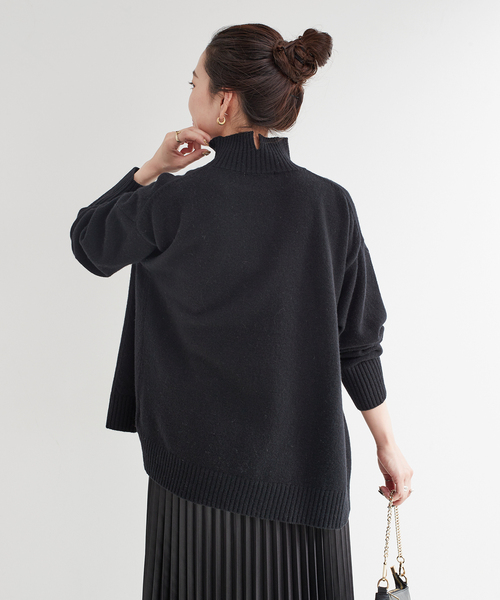 B.C STOCK（ベーセーストック）の「7Gウール天竺タートルプルオーバー（ニット/セーター・レディース・ブラック/ブルー/レッド/ベージュ・FREE）」の18枚目の写真