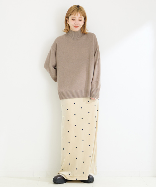 B.C STOCK（ベーセーストック）の「7Gウール天竺タートルプルオーバー（ニット/セーター・レディース・ブラック/ブルー/レッド/ベージュ・FREE）」の20枚目の写真