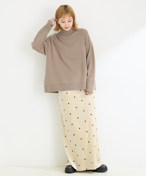 B.C STOCK（ベーセーストック）の「7Gウール天竺タートルプルオーバー（ニット/セーター・レディース・ブラック/ブルー/レッド/ベージュ・FREE）」の21枚目の写真