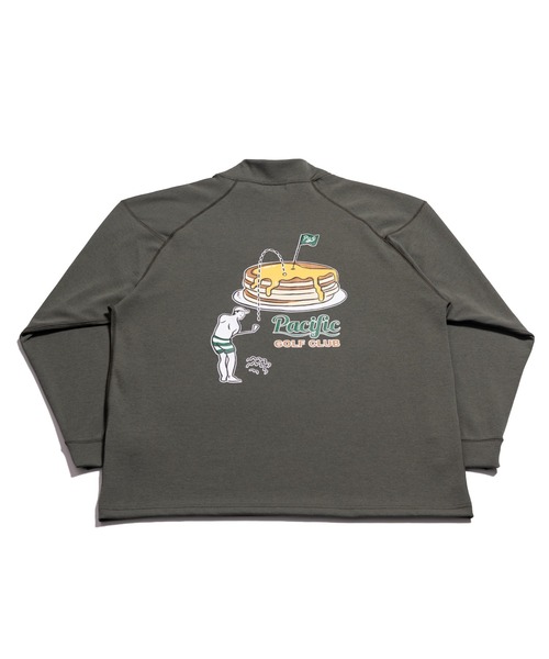 Pacific GOLF CLUB(パシフィックゴルフクラブ)の「MOCK-NECK BIG TEE LONG SLEEVE GOLF & PANCAKE(Tシャツ/カットソー・メンズ・ブラック/オリーブ/オフホワイト・M/L/XL)」の3枚目の写真