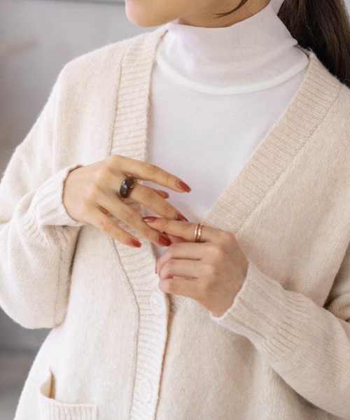 HusHusH(ハッシュアッシュ)の「【HusHusH/ハッシュアッシュ】杢ロングカーディガン(カーディガン/ボレロ・レディース・グレー/ブルー/グレイッシュベージュ・M/L)」の8枚目の写真