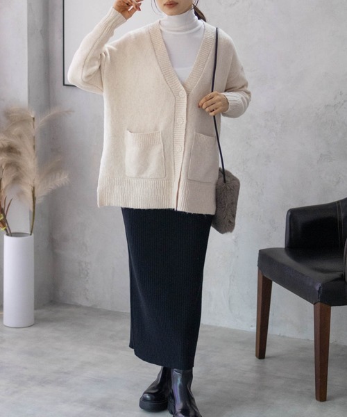 HusHusH(ハッシュアッシュ)の「【HusHusH/ハッシュアッシュ】杢ロングカーディガン(カーディガン/ボレロ・レディース・グレー/ブルー/グレイッシュベージュ・M/L)」の6枚目の写真