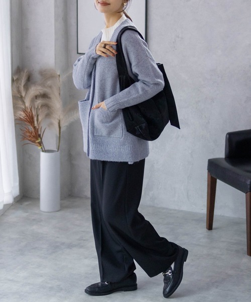 HusHusH(ハッシュアッシュ)の「【HusHusH/ハッシュアッシュ】杢ロングカーディガン(カーディガン/ボレロ・レディース・グレー/ブルー/グレイッシュベージュ・M/L)」の13枚目の写真