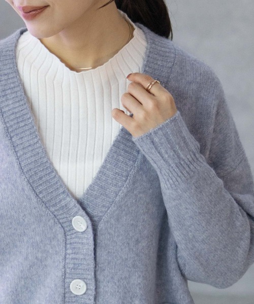 HusHusH(ハッシュアッシュ)の「【HusHusH/ハッシュアッシュ】杢ロングカーディガン(カーディガン/ボレロ・レディース・グレー/ブルー/グレイッシュベージュ・M/L)」の17枚目の写真